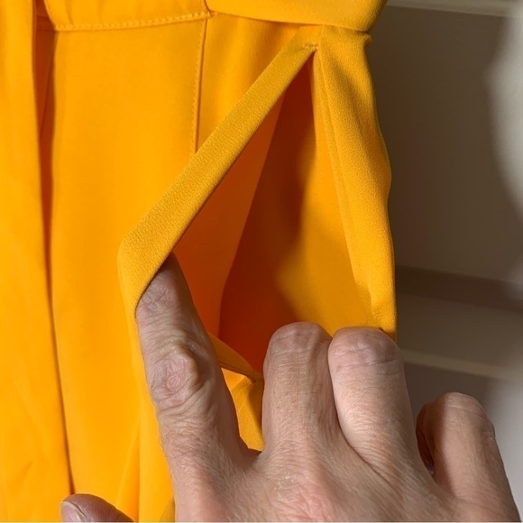 Aritzia Sunday Best Orange Tailored Pleaded Shorts Tie Waist Side Pockets Sz 2 - Picture 4 of 11